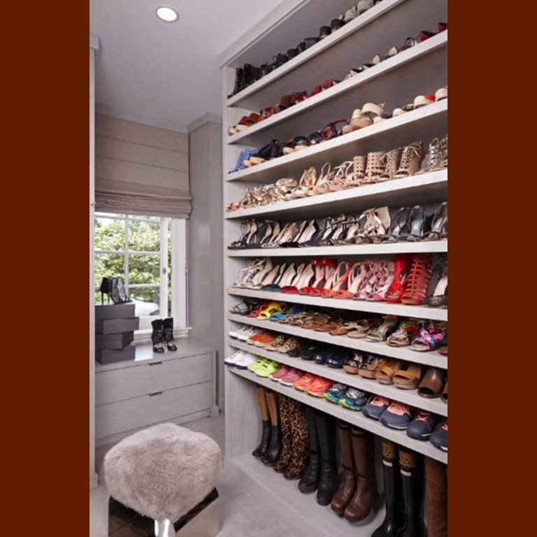 Built-in Shoe Shelves, Floor to Ceiling