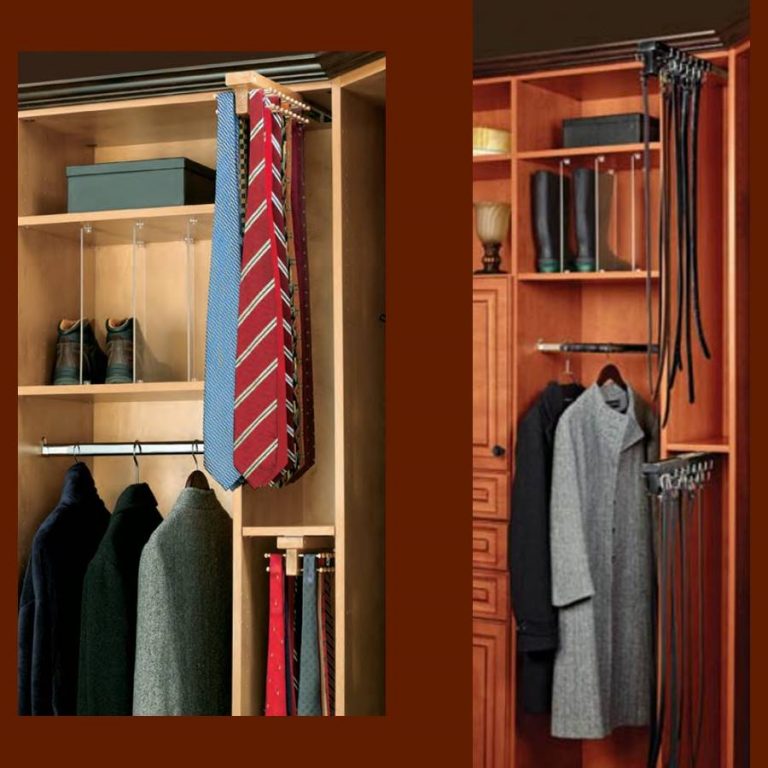 Double-sided Pullout Tie, Belt and Scarf Racks