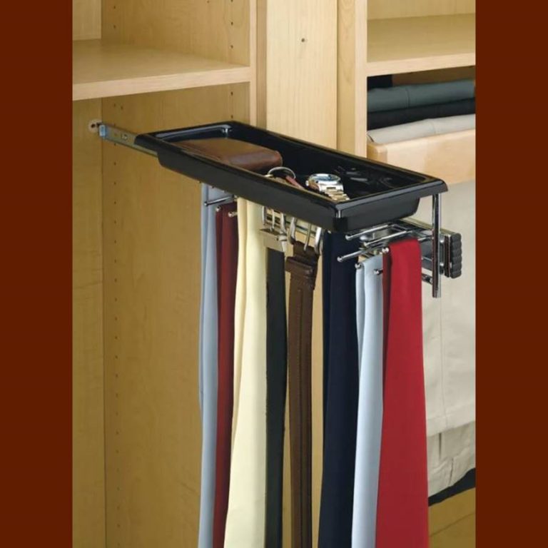 Pullout Tie, Belt and Scarf Rack with Accessory tray